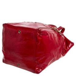 مملوكة مسبقًا Yves Saint Laurent Red Patent Leather Large Downtown Tote