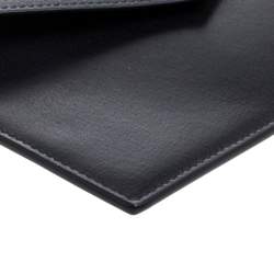 Pre Owned Saint Laurent Black Leather Envelope Flap Slim Pouch 