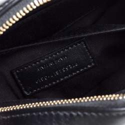 Pre Owned Saint Laurent Black Leather Monogram Loulou Belt Bag