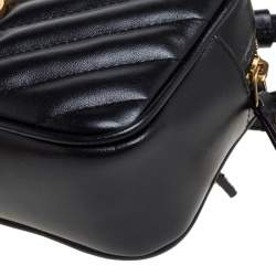 Pre Owned Saint Laurent Black Leather Monogram Loulou Belt Bag