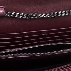 Pre Owned  محفظة سان لوران باريس بسلسلة أنفيلوب جلد مونوغرامي بيج