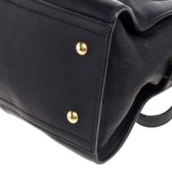 Pre Owned Yves Saint Laurent Black Leather Small Cabas Y-Ligne Tote