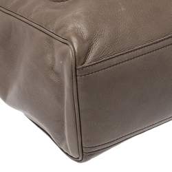 Pre Owned حقيبة يد شوبر سان لوران جلد كاكيه