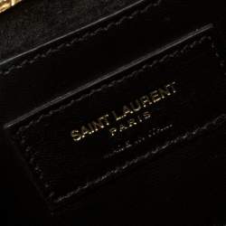 مملوكة مسبقًا  حقيبة كتف سان لوران كايت مونوغرامي جلد ثعبان خضراء