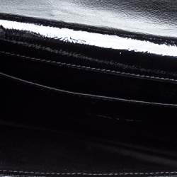 مملوكة مسبقًا حقيبة كلتش سان لوران بل دو جور جلد لامعة سوداء 