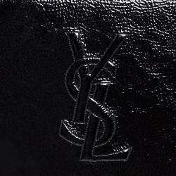 مملوكة مسبقًا حقيبة كلتش سان لوران بل دو جور جلد لامعة سوداء 