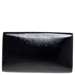 مملوكة مسبقًا حقيبة كلتش سان لوران بل دو جور جلد لامعة سوداء 