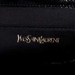 مملوكة مسبقًا حقيبة كلتش سان لوران بل دو جور جلد لامعة سوداء 