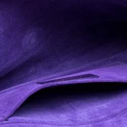 Saint Laurent Purple Leather Large Chyc Clutch