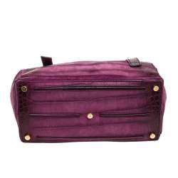 مملوكة مسبقًا حقيبة سان لوران موس تو متوسطة سويدى وجلد نوبوك زخرفة تمساح أرجوانى