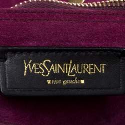 مملوكة مسبقًا حقيبة سان لوران موس تو متوسطة سويدى وجلد نوبوك زخرفة تمساح أرجوانى