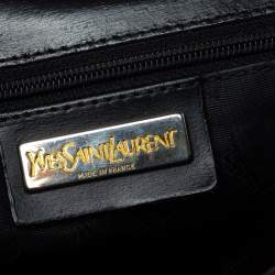 Pre Owned Yves Saint Laurent Tricolor Leather and Suede Vintage Flap Top Handle Bag