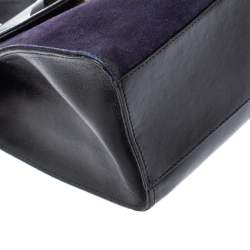 Pre Owned Yves Saint Laurent Tricolor Leather and Suede Vintage Flap Top Handle Bag