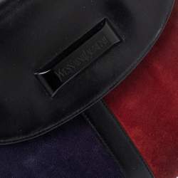 Pre Owned Yves Saint Laurent Tricolor Leather and Suede Vintage Flap Top Handle Bag