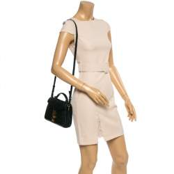 مملوكة مسبقًا حقيبة سان لوران يد علوية كاسندرا مينى جلد نقش تمساح خضراء 