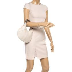Pre Owned Saint Laurent  Ivory Leather Mini Mombasa Hobo