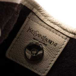 Pre Owned Saint Laurent  Ivory Leather Mini Mombasa Hobo