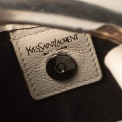Pre Owned Saint Laurent  Ivory Leather Mini Mombasa Hobo