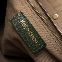 Pre Owned حقيبة سان لوران موس متوسطة كانفاس وجلد بيج / خضراء 