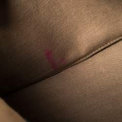 Pre Owned حقيبة سان لوران موس متوسطة كا نفاس وجلد بيج / خضراء 