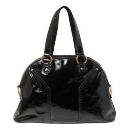 Pre Owned Yves Saint Laurent Black Patent Leather Large Muse Bag