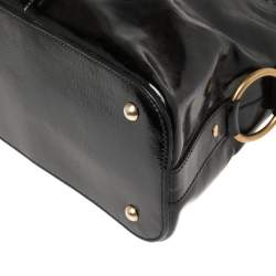 Pre Owned Yves Saint Laurent Black Patent Leather Large Muse Bag