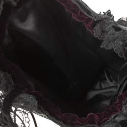 مملوكة مسبقًا حقيبة سان لوران كورسيت دانتيل وشبك سوداء