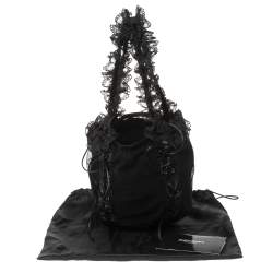 مملوكة مسبقًا حقيبة سان لوران كورسيت دانتيل وشبك سوداء