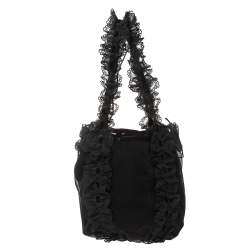 مملوكة مسبقًا حقيبة سان لوران كورسيت دانتيل وشبك سوداء
