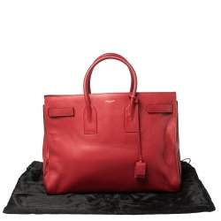 Pre Owned Saint Laurent Paris Red Leather Large Classic Sac De Jour Tote