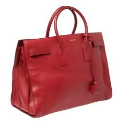Pre Owned Saint Laurent Paris Red Leather Large Classic Sac De Jour Tote