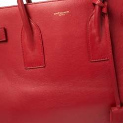 Pre Owned Saint Laurent Paris Red Leather Large Classic Sac De Jour Tote