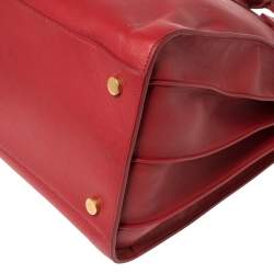 Pre Owned Saint Laurent Paris Red Leather Large Classic Sac De Jour Tote