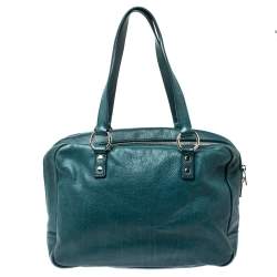 Pre Owned حقيبة سان لوران لوفر جلد خضراء داكنة