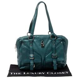 Pre Owned حقيبة سان لوران لوفر جلد خضراء داكنة