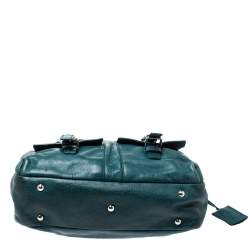 Pre Owned حقيبة سان لوران لوفر جلد خضراء داكنة