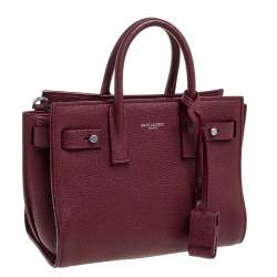 Pre Owned Saint Laurent Red Leather Nano Classic Sac De Jour Tote