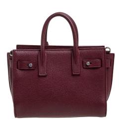 Pre Owned Saint Laurent Red Leather Nano Classic Sac De Jour Tote