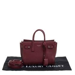 Pre Owned Saint Laurent Red Leather Nano Classic Sac De Jour Tote