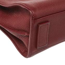 Pre Owned Saint Laurent Red Leather Nano Classic Sac De Jour Tote