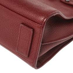 Pre Owned Saint Laurent Red Leather Nano Classic Sac De Jour Tote