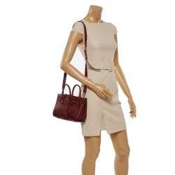 Pre Owned Saint Laurent Red Leather Nano Classic Sac De Jour Tote