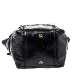 Pre Owned حقيبة يد سان لوران داونتاون ميني جلد لامعة سوداء