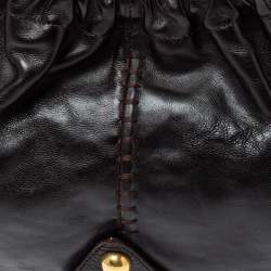 Pre Owned حقيبة هوبو سان لوران فينسينز موباسا جلد بنيه داكنه