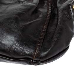 Pre Owned حقيبة هوبو سان لوران فينسينز موباسا جلد بنيه داكنه