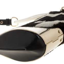 مملوكة مسبقًا حقيبة سان لوران موباسا إطار بوق مزدوج شعر عجل مونوكراميه