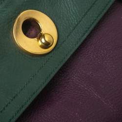 Pre Owned Yves Saint Laurent Tri Color Leather and Suede Muse Two Satchel