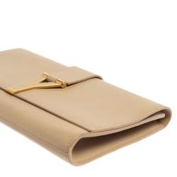 Saint Laurent Beige Leather Y-Ligne Clutch