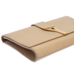 Saint Laurent Beige Leather Y-Ligne Clutch