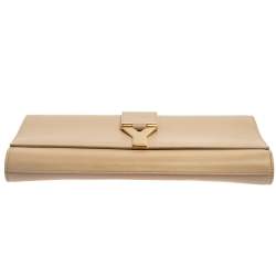 Saint Laurent Beige Leather Y-Ligne Clutch